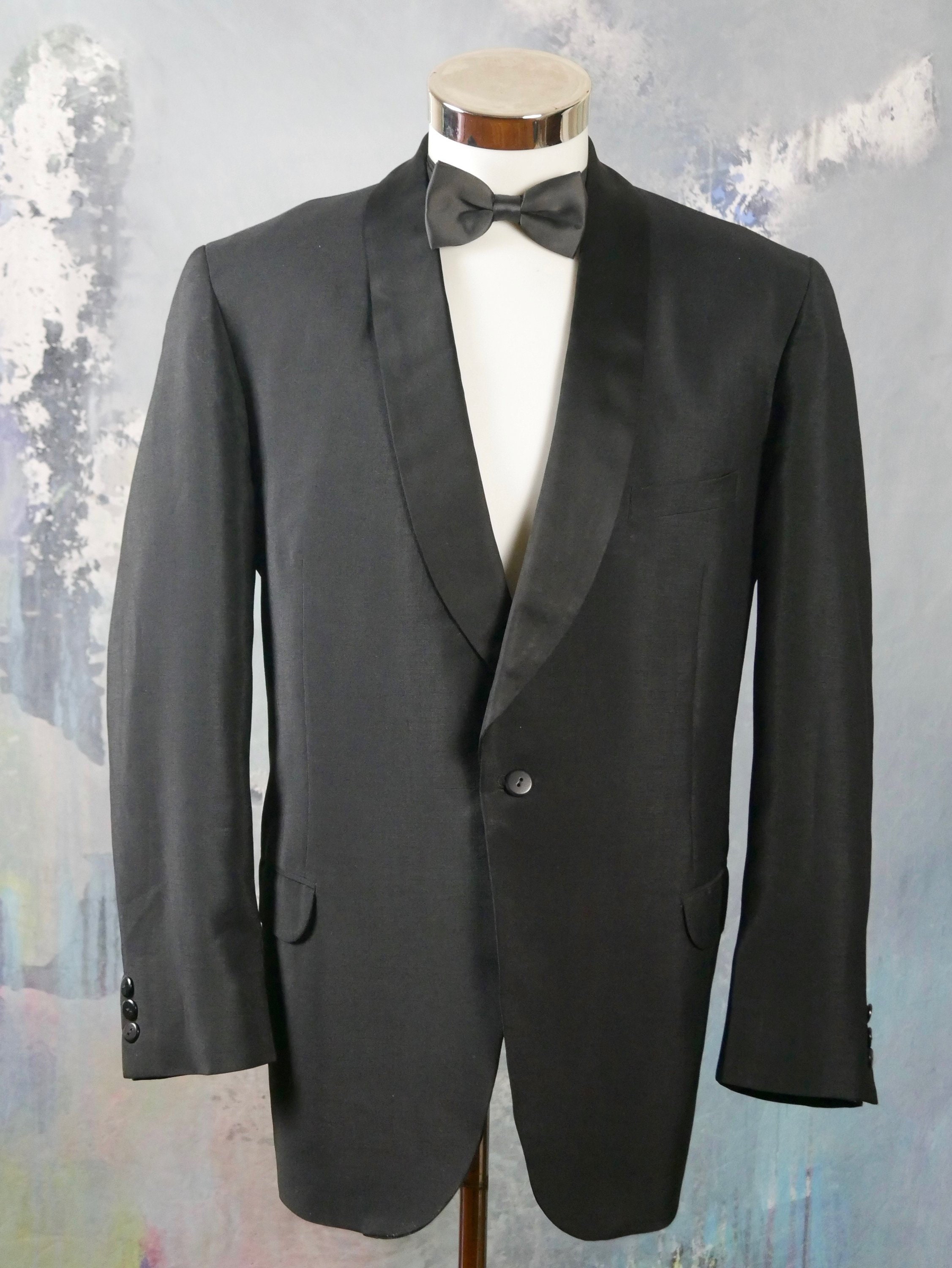 Black Tuxedo Jacket 1990s European Vintage Lightweight Wool - Etsy