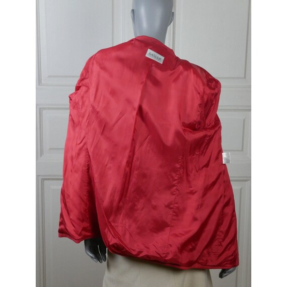Coral Red Blazer, 1980s German Vintage Silk Wool … - image 8