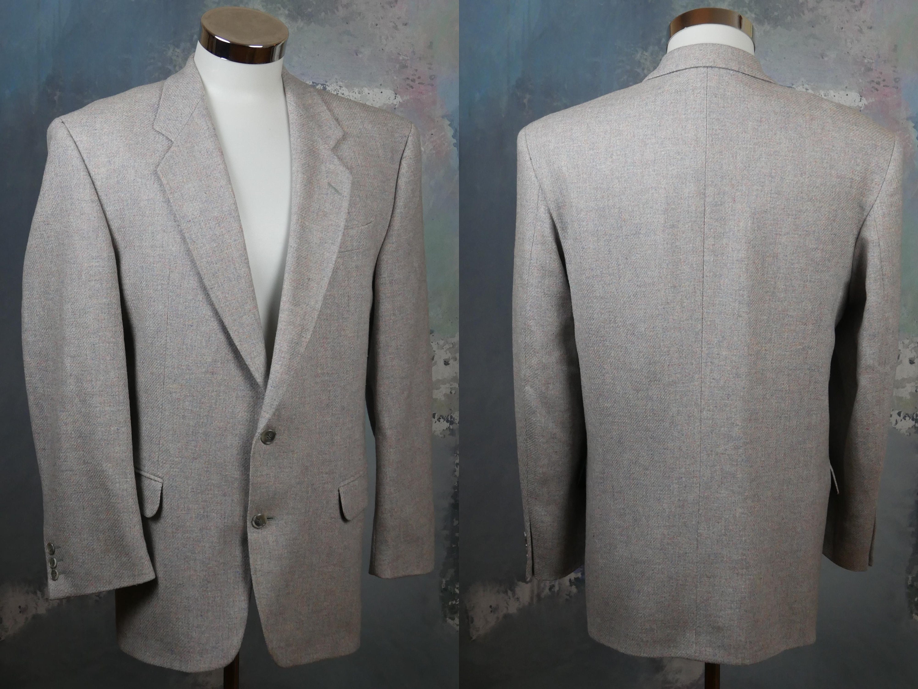 Light Gray Blazer, Single-breasted Wool Blend Sports Coat Jacket