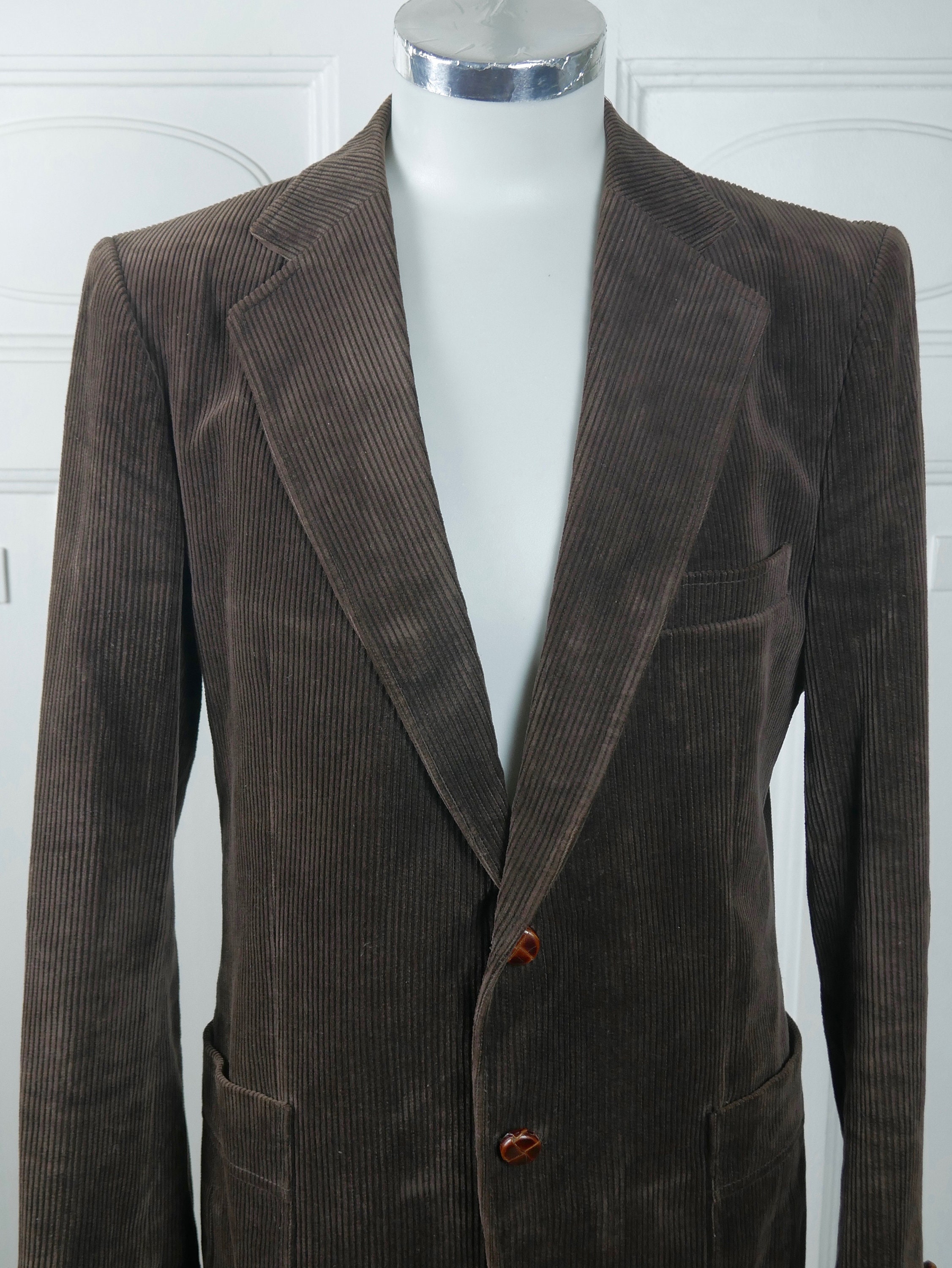 Dark Brown Corduroy Blazer chaqueta europea de cuerda clásica Etsy