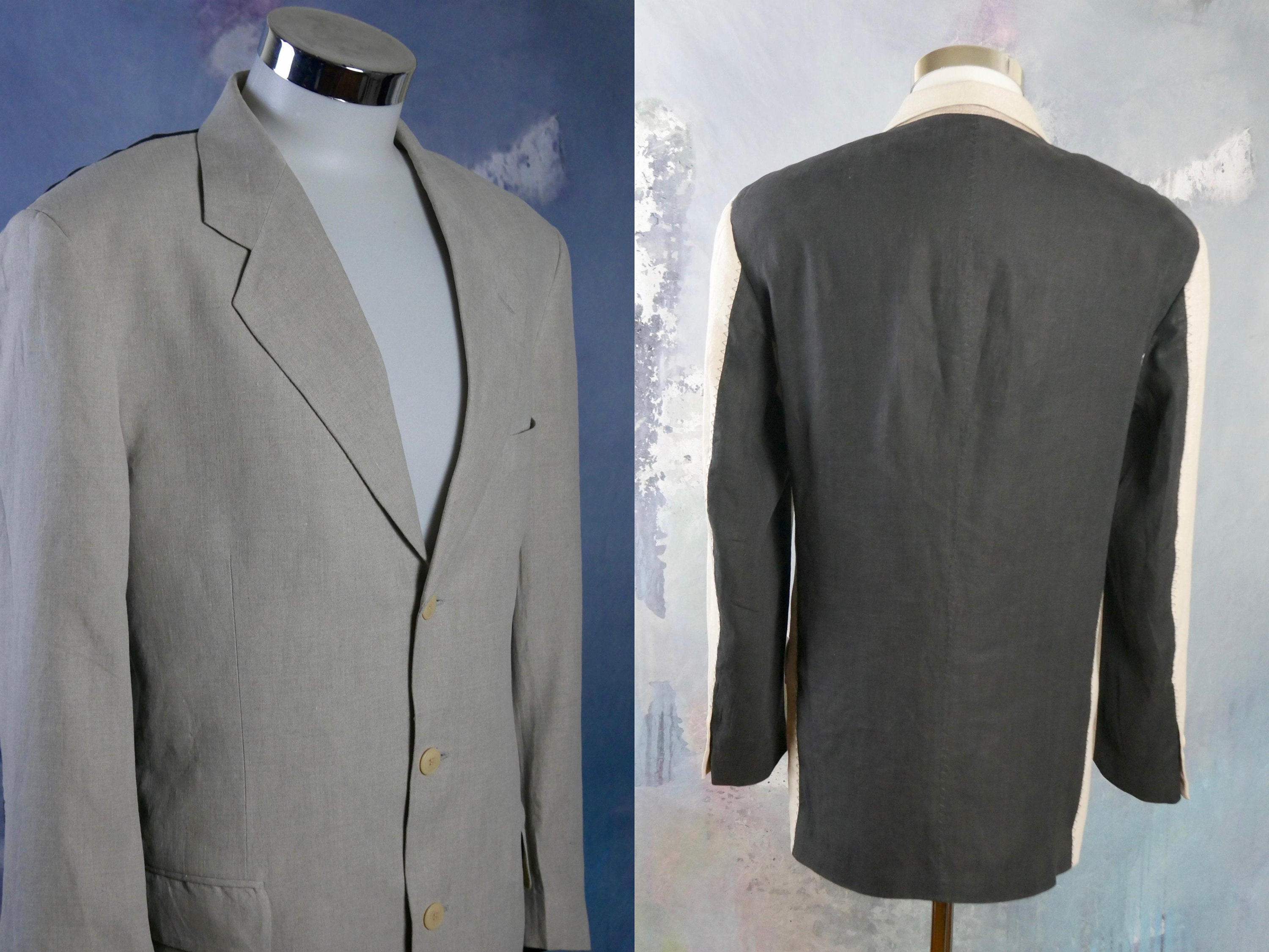 80s Linen Jacket - Etsy