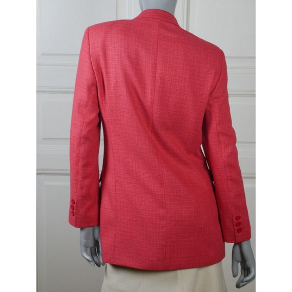 Coral Red Blazer, 1980s German Vintage Silk Wool … - image 3