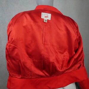 80s Vintage Red Blazer, Embroidered Blouson Jacket, Medium image 5