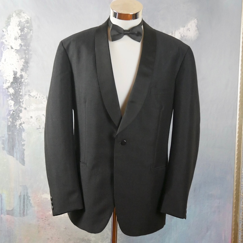 1980s Black Tuxedo Jacket European Vintage Mohair & Worsted - Etsy