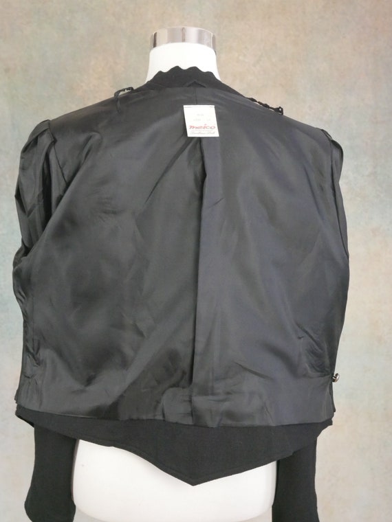 Black Cropped Blazer, 1990s European Vintage Cott… - image 8