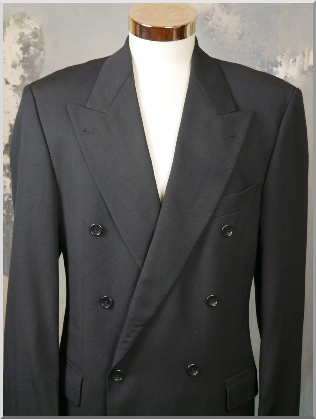 Hugo Boss Blue Blazer Double-breasted Peak Lapels European - Etsy