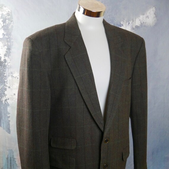 green windowpane blazer