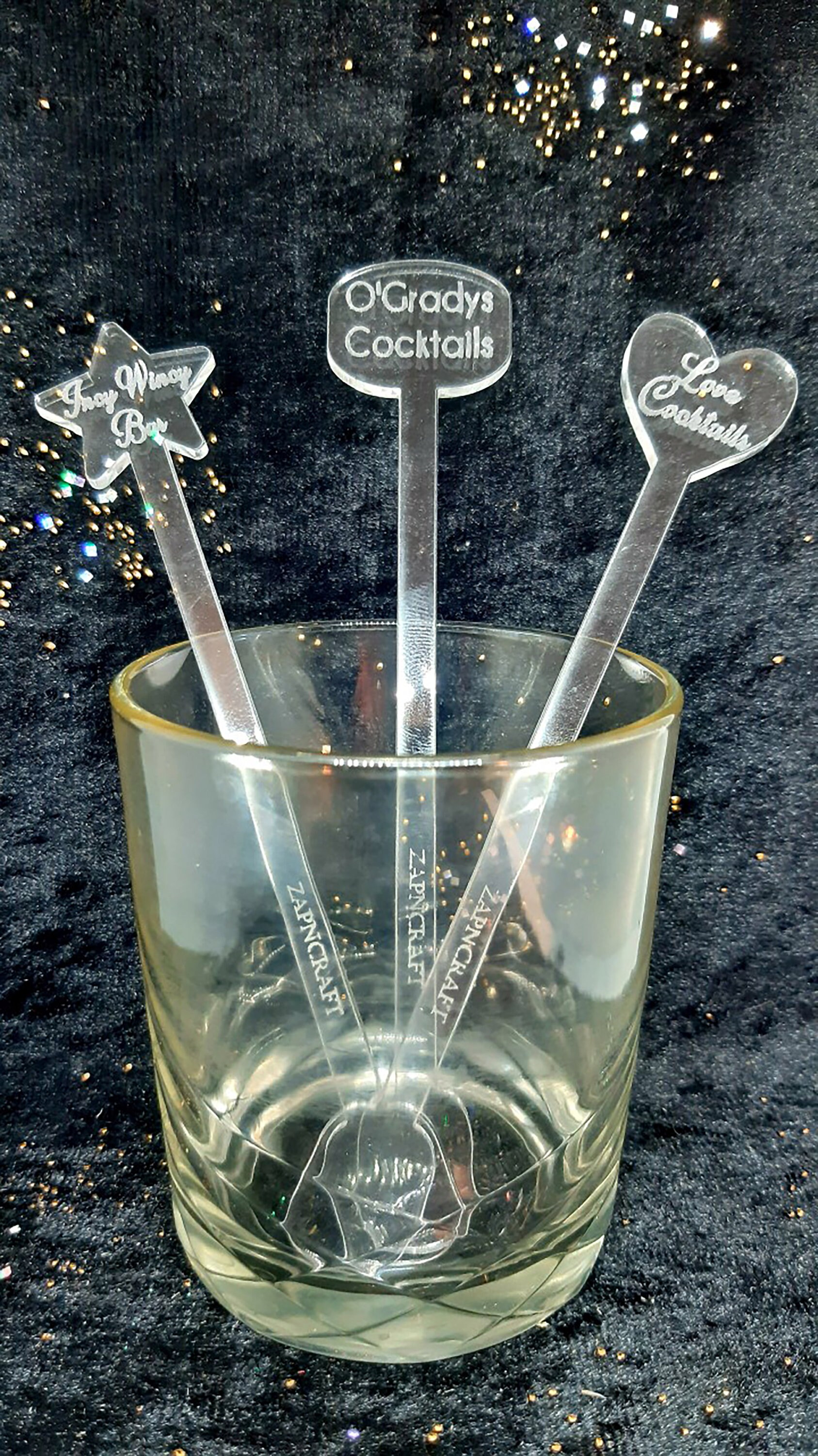 Personalised Acrylic Cocktail Stirrers Pack of 6. For pubs Etsy