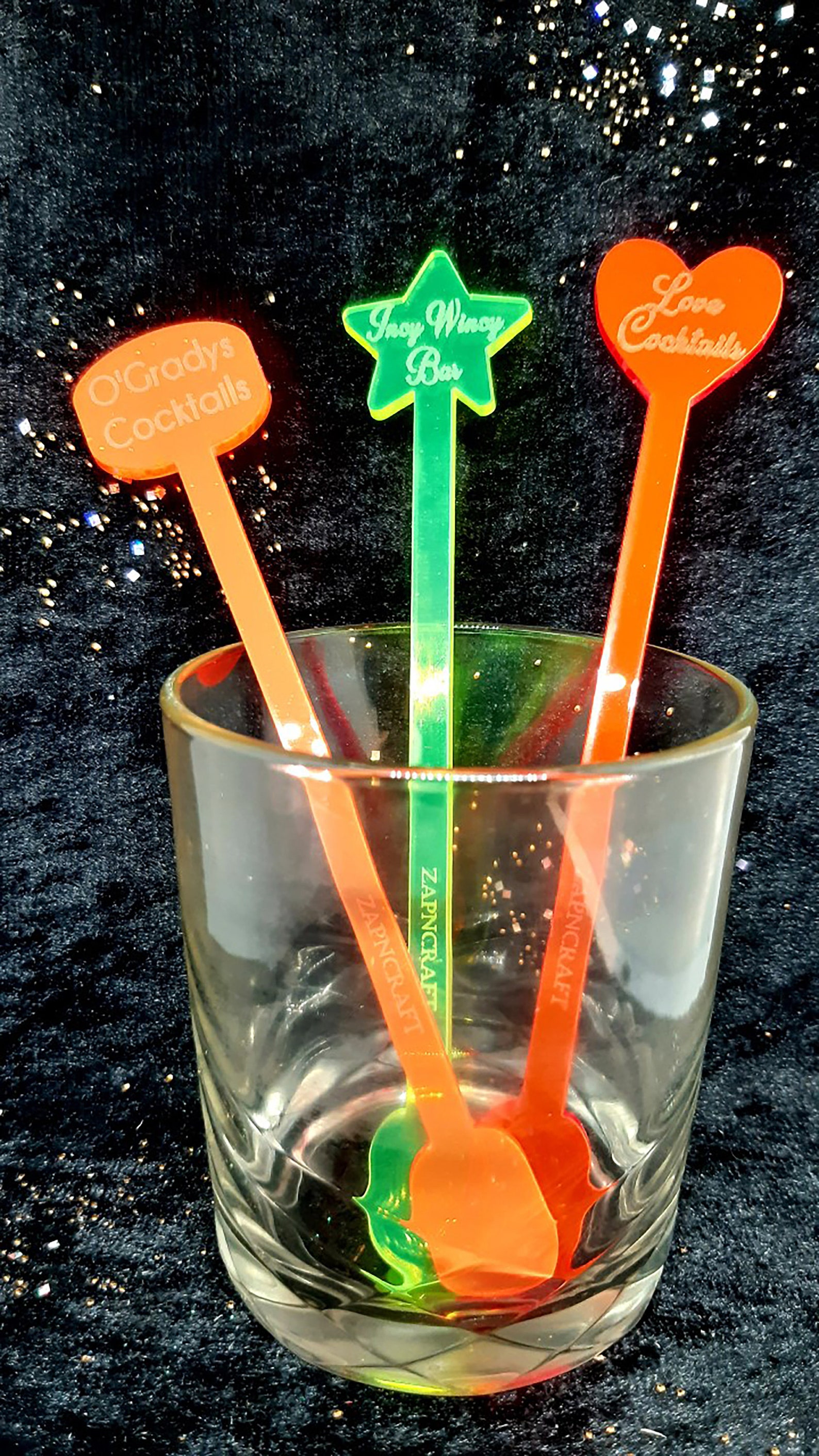 Personalised Acrylic Cocktail Stirrers Pack of 6. For pubs Etsy.de