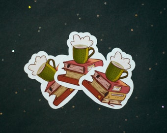 Bücher und Tee Sticker