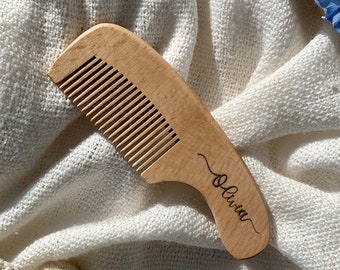 Personalized Wooden Baby Hair Comb, Newborn Baby Gift, New Baby Shower Gift