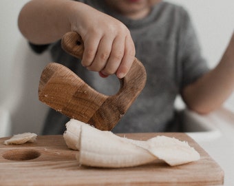 Ensemble de couteaux en bois et planche à découper sans danger pour les tout-petits, couteau Montessori, jouet éducatif Montessori cadeau pour enfants Panier de Pâques