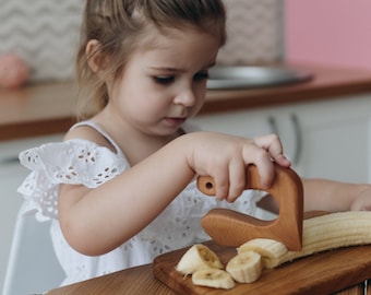 Cuchillo Montessori para niños pequeños - Juguetes educativos de madera para niños, cuchillo para niños - Regalo para niños