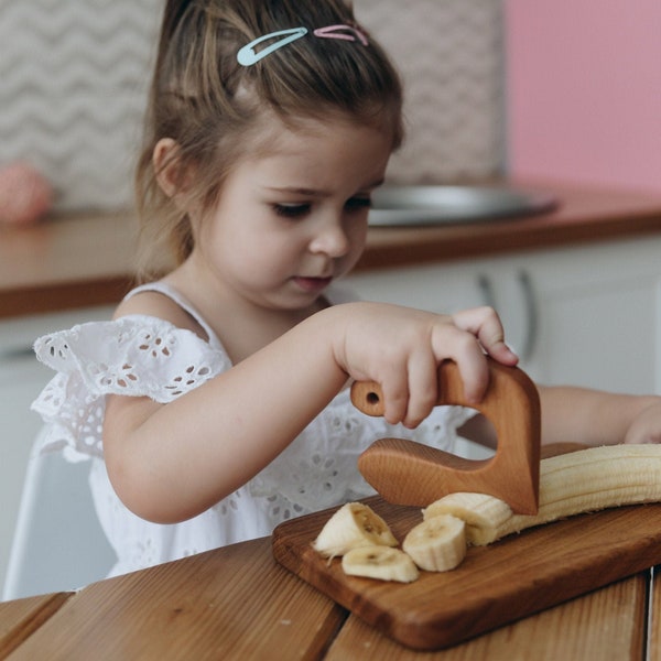 Coltello in legno Montessori per bambini: giocattolo educativo da cucina