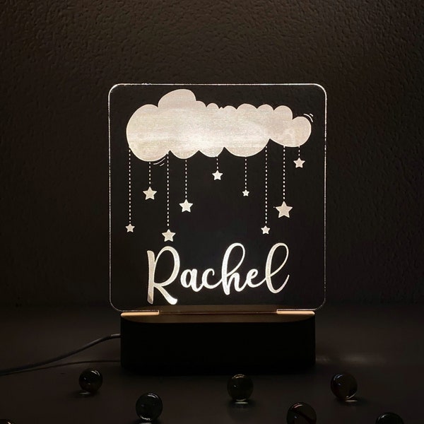 Personalized Kids and Baby Night Light, Cloud Custom Name Night Light, Baby Girl Boy Gift, New Baby Gift - Kids Room Decor