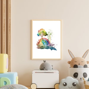 Regenbogen Wand Kunst Poster, Kinderzimmer Dekor, Kinderzimmer Dekor, Canvas Art für Babyzimmer