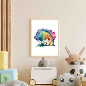 Stampa arcobaleno, poster da parete, decorazione per la cameretta dei bambini, stampa per la cameretta dei bambini, tela artistica per la cameretta dei bambini
