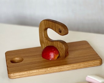 Montessori Wooden Knife and Cutting Board: Toddler Safe Utensil