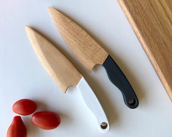 Safe Wooden Knife for Kids, Children's Utensil Montessori Knife, Toddler Butter Knife Vegetable and Fruit Cutter
