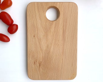 Small Wooden Cutting Board for Kids Beech Wood, Children's Montessori Utensil, Gift for Toddler