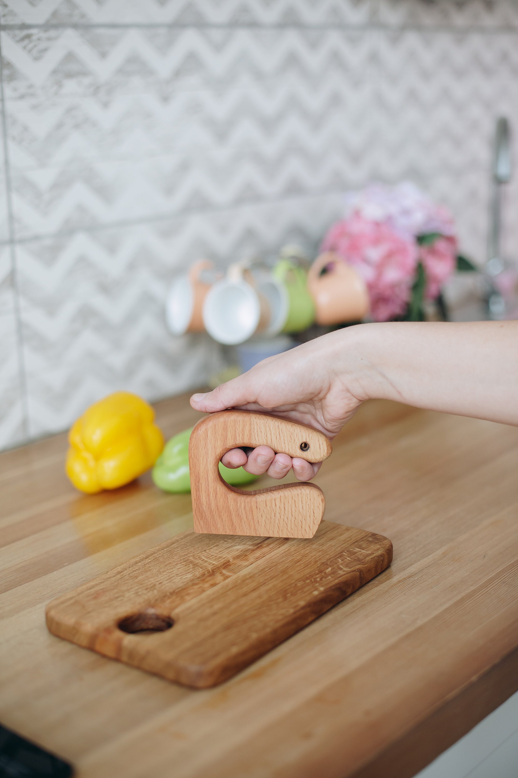 Cutting Board and Safe Wooden Knife for Kids Toddler Utensil Etsy