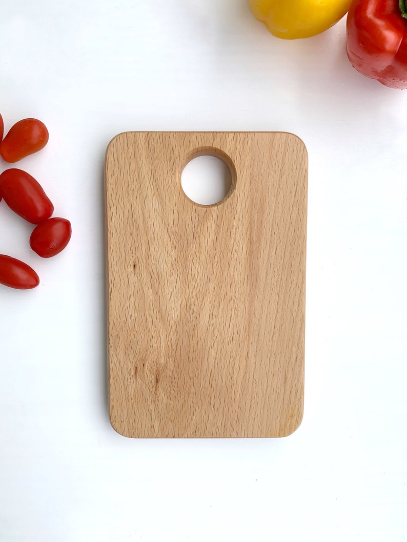 Small Wooden Cutting Board for Kids Oak Wood, Children's Montessori Utensil, Gift for Toddler Beech Wood