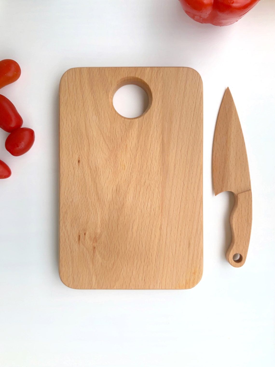 Cutting Board and Safe Wooden Butter Knife for Kids Toddler Etsy