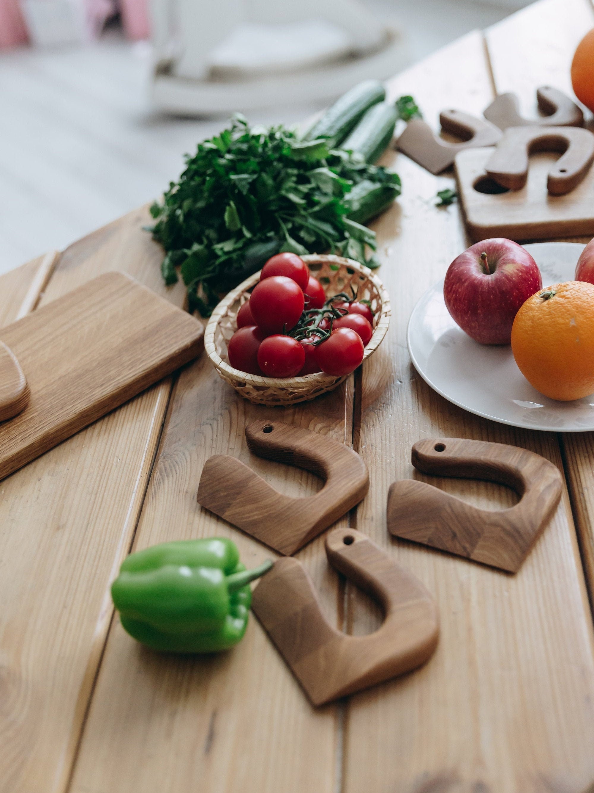 Cuchillo de madera seguro para niños utensilios educativos Montessori para  cortar Ehuebsd frutas y verduras juguete de cocina