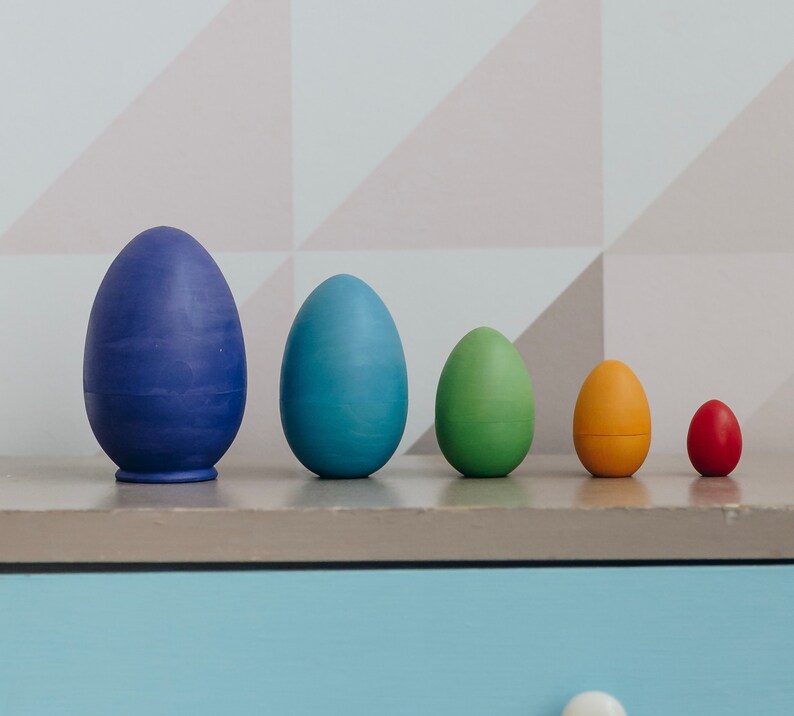 Hollow Wooden Eggs Toy Easter Nesting Eggs Montessori Toy Etsy