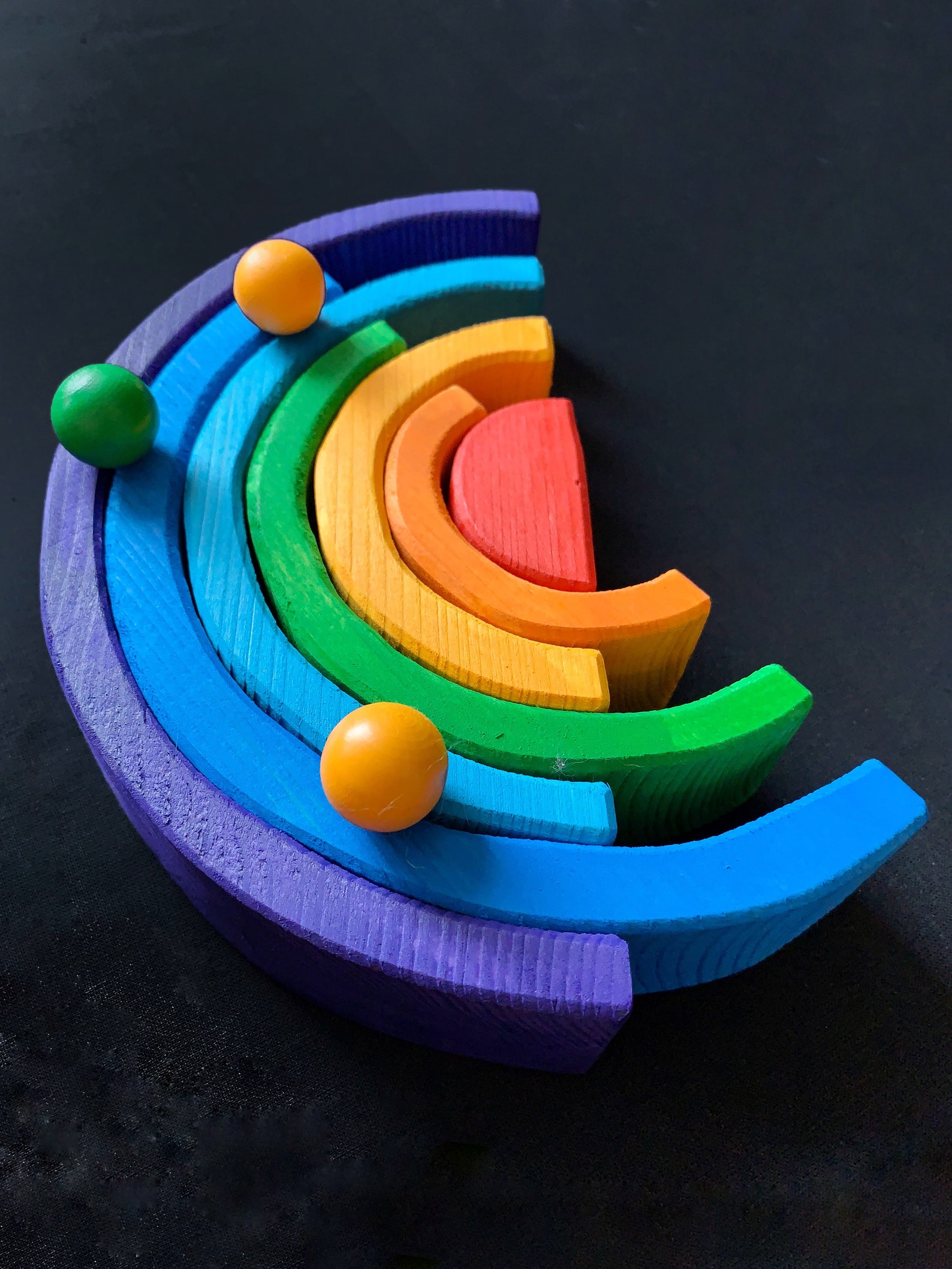 Wooden Rainbow Toy for Toddler Stacking Toy Montessori & Etsy