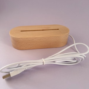 Wooden Oval LED Base for Acrylic Night Light