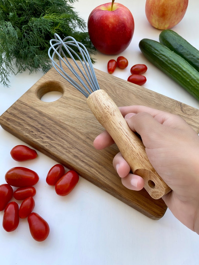 Montessori Toddler Safe Wooden Knife for Kids, Montessori Knife, Small Wooden Whisk, Butter Knife for Kids set of 3 Wooden Whisk