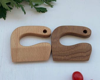 Montessori Wooden Knife Set: Kitchen Safe Toddler Utensils