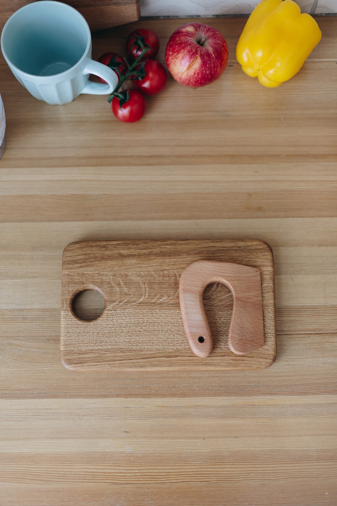 Cutting Board and Safe Wooden Knife for Kids Toddler Utensil Etsy