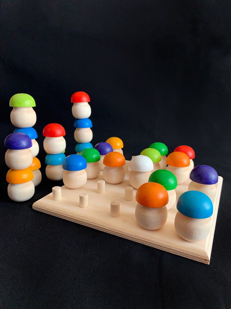 Montessori Wooden Color Matching Sorter Toy Wooden Sorting Etsy