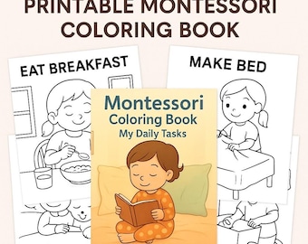 Montessori Daily Routine Coloring Book: My Daily Tasks, 15 Pages (Printable PDF)