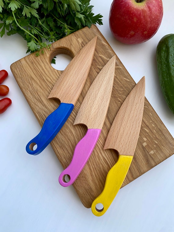 Coltello in legno sicuro per bambini, coltello Montessori per utensili per  bambini, coltello da burro per bambini, taglierino per frutta e verdura -   Italia
