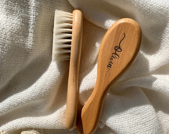 Brosse à cheveux en bois personnalisée pour bébé, cadeau pour nouveau-né, nouveau cadeau de baby shower, panier de Pâques