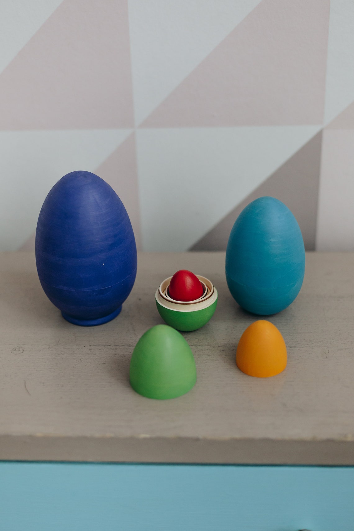 Hollow Wooden Eggs Toy Easter Nesting Eggs Montessori Toy Etsy