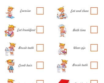 Daily Routine Tracker Chart,  Daily schedule for Kids Printable, Montessori Responsibilities Checklist Digital