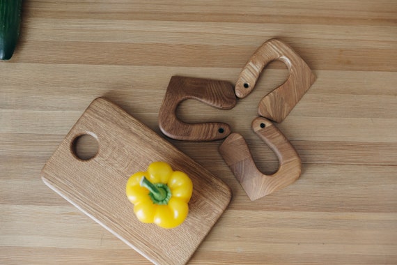 Safe Wooden Knife for Kids, Children's Utensil Montessori Knife, Toddler  Vegetable and Fruit Cutter, Ash Wood Chopper 