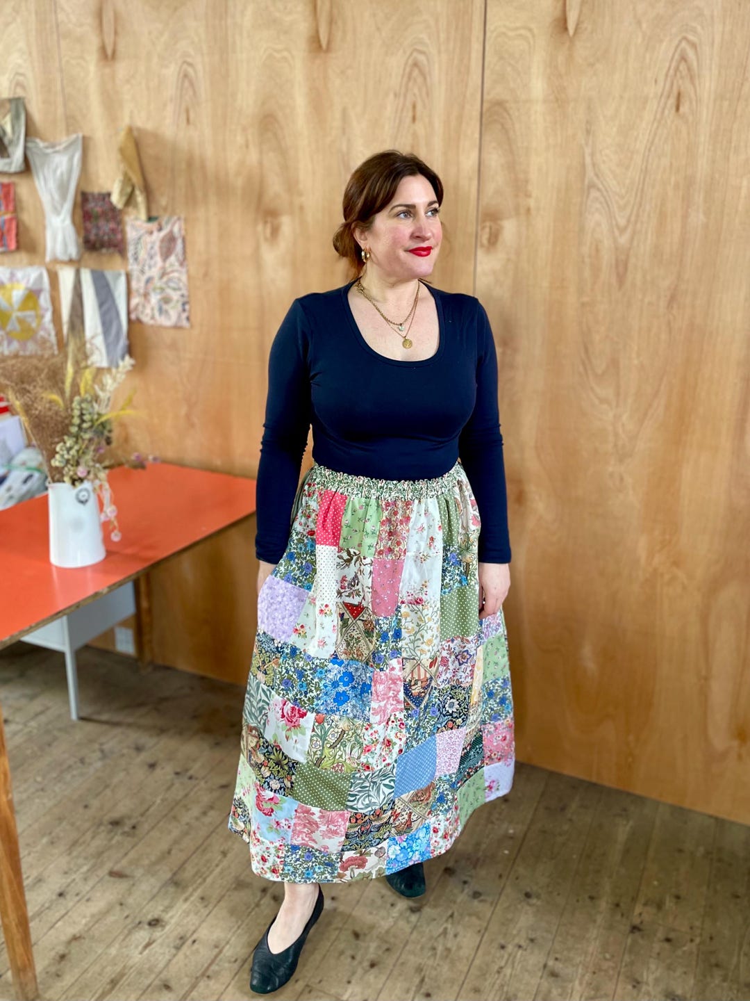 スカート johnsmedley LINEN QUILT SKIRT johnsmedley LINEN QUILT SKIRT