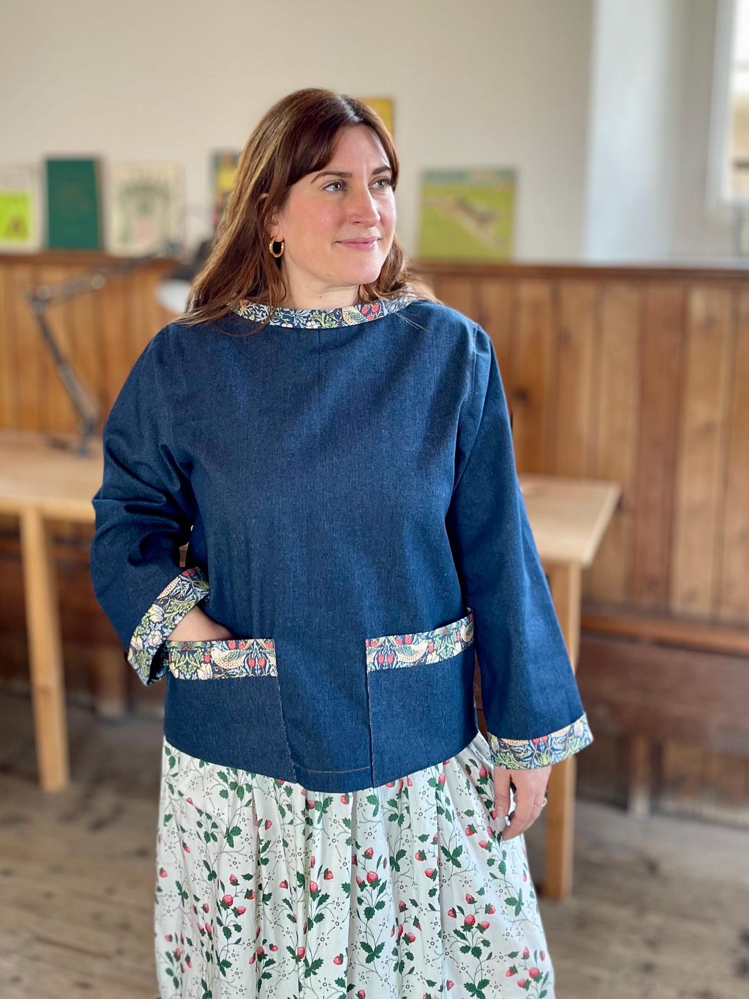 browntabbyworks denim fisherman smock Fisherman Artist Denim Smock