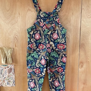 Handmade Oakmere Morris Dungarees Jumpsuit sizes uk6-26 Overalls Romper Floral Birds petite regular plus