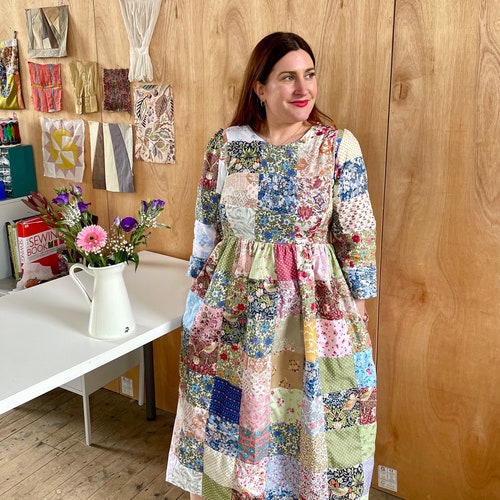 Handmade Patchwork Smock Dress: William Morris Floral