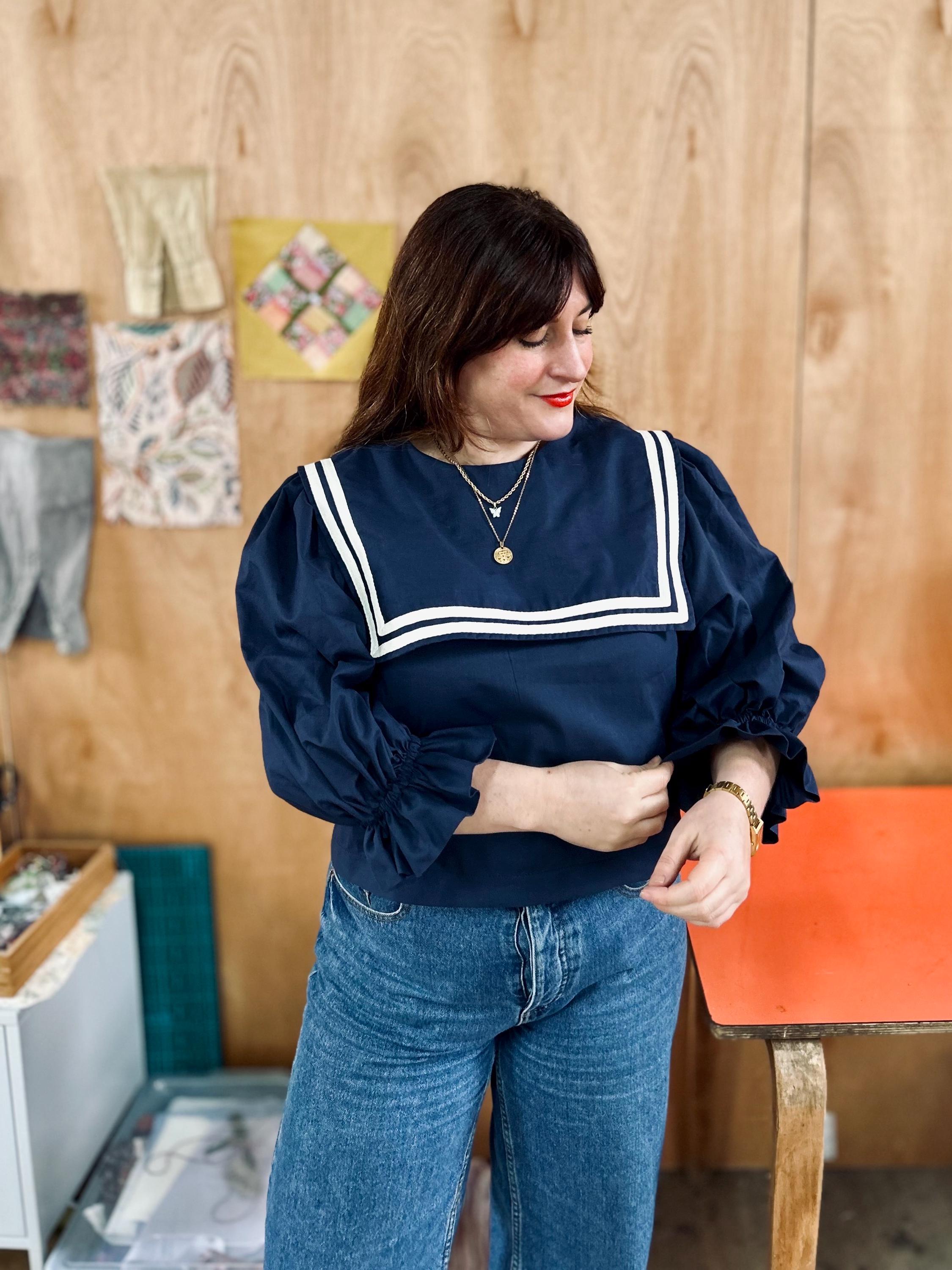 Oversized Collar Sailor Blouse Nautical - Etsy