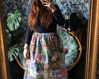 Ameri★正規品LIBERTY PATCHWORK MLT SKIRT LIBERTY PATCHWORK BLK SKIRT