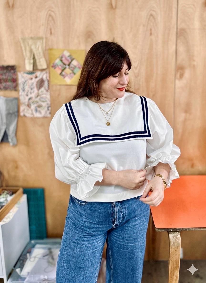 White Sailor Blouse Women - Etsy