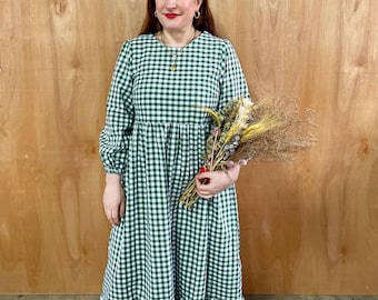 green gingham smock dress Heart Cotton – Summer Dress With Pockets GOING-OUT-DRESS