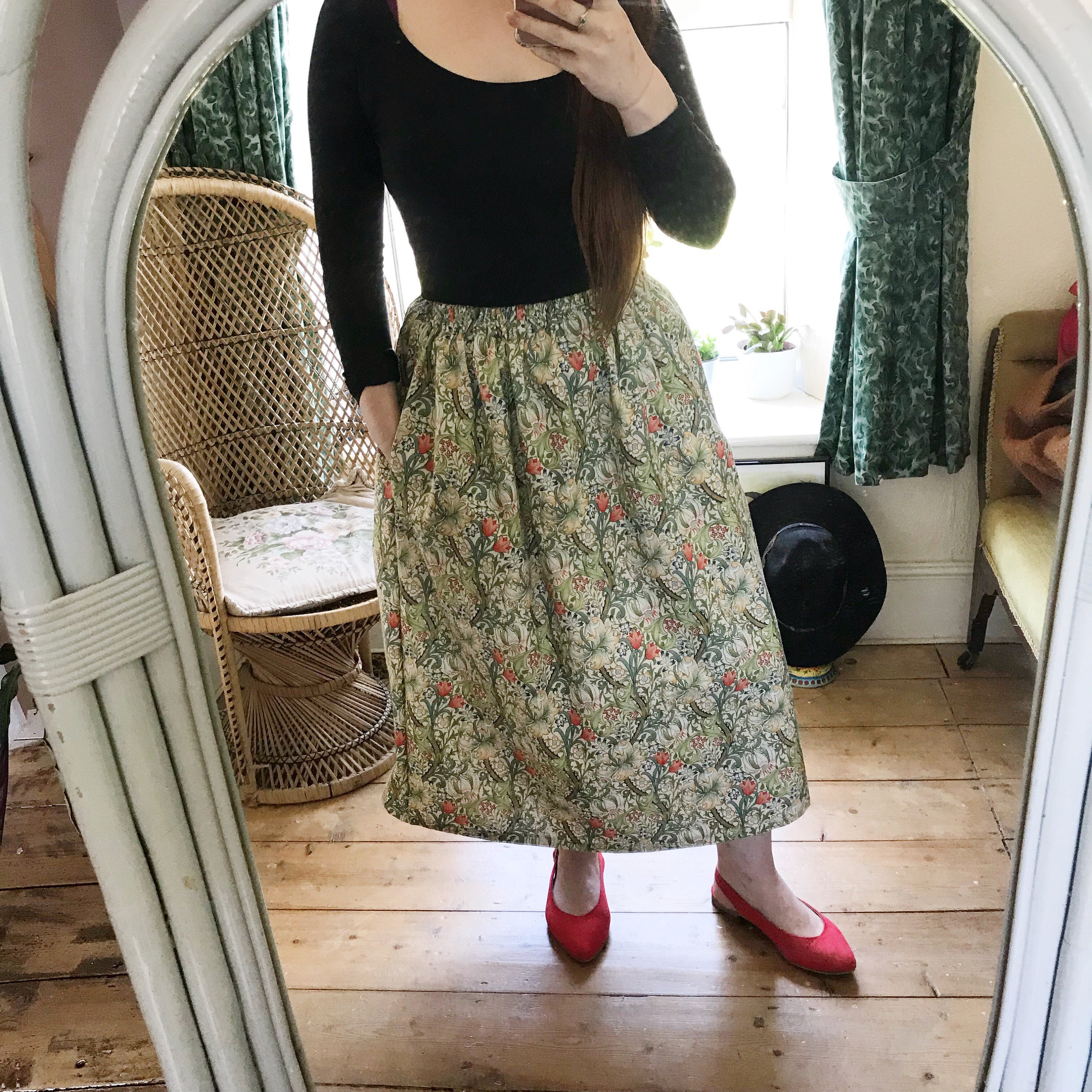 ジェーンマープル　Strawberry Thief peasant skirt ジェーンマープル Strawberry Thief peasant skirt（Strawberry